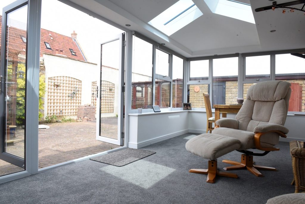 Inside of a tiled roof conservatory in Gloucester