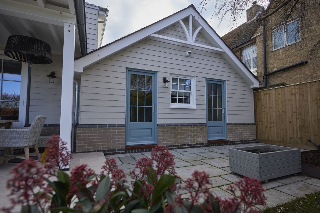 double back doors in light blue.