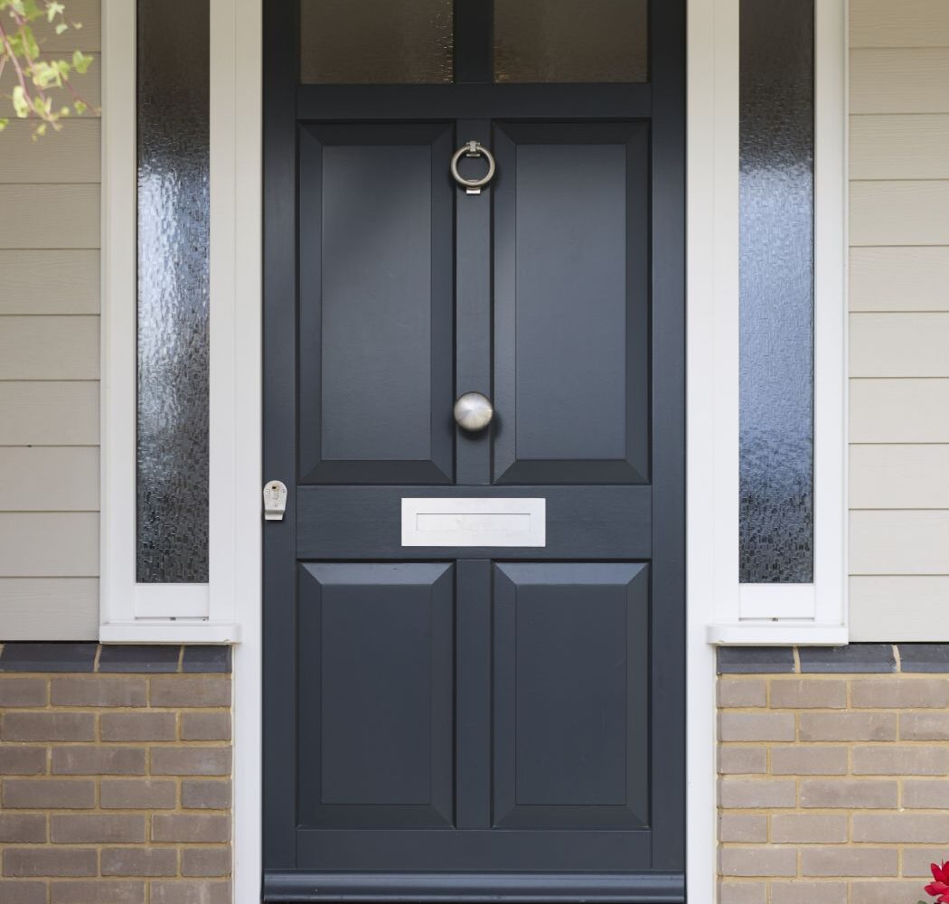 timber front door.